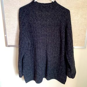 Avenue mock charcoal grey longline sweater